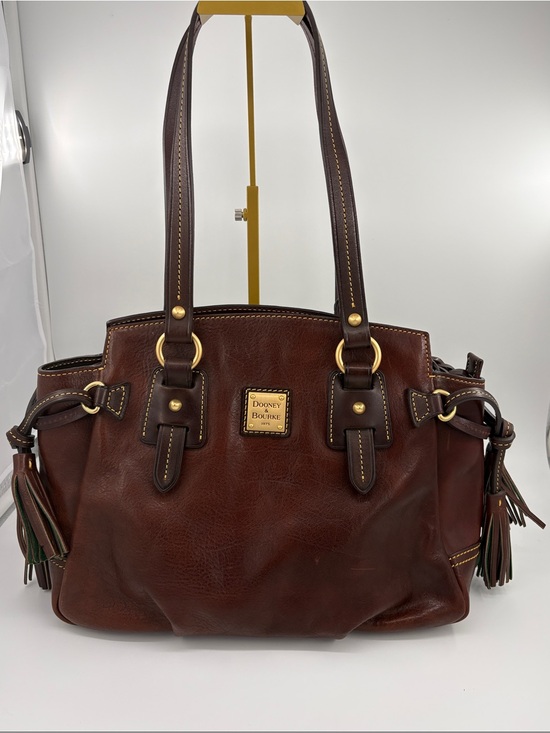 Dooney & Bourke Handbags - Dooney & Bourke Brown Florentine Leather Double-Handle Shoulder Bag